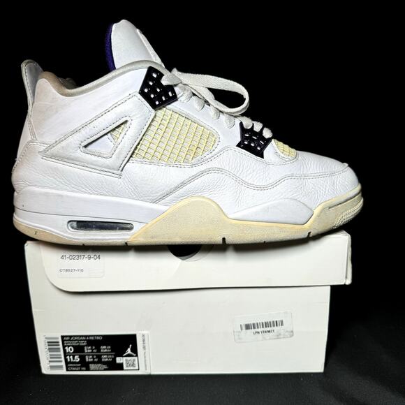 Nike Air Jordan 4 Retro Purple Metallic 2020 Men's Shoes - Size 10 - Picture 9 of 9